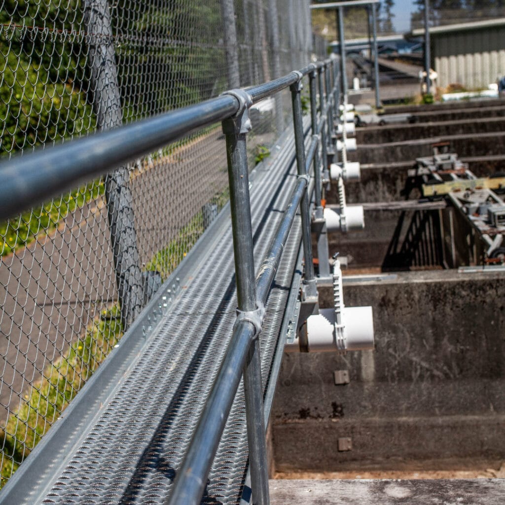 Metal Walkway Over Water Treatment Facility