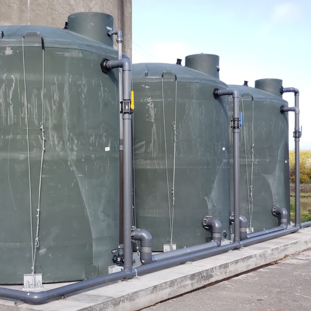 3 Large Water Storage Tanks Outside