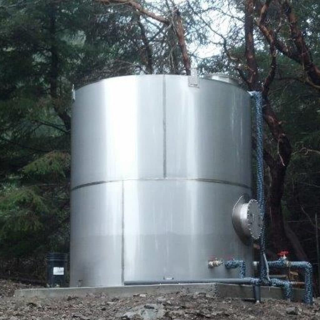 Water Storage Tanks Page Silver Water Storage Tank With Tank Pad And Plumbing 022421 Water Storage Tanks