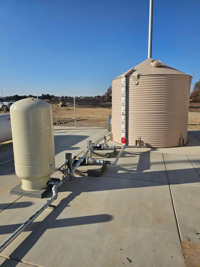 Public water system for the new I-5 south bound Caltrans scales